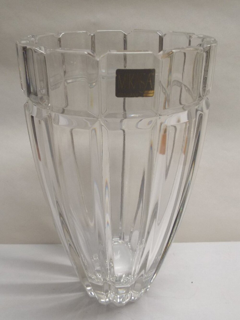 VINTAGE Discontinued Mikasa "Reflections" Crystal Vase - Heavy, 8.25", LOVELY